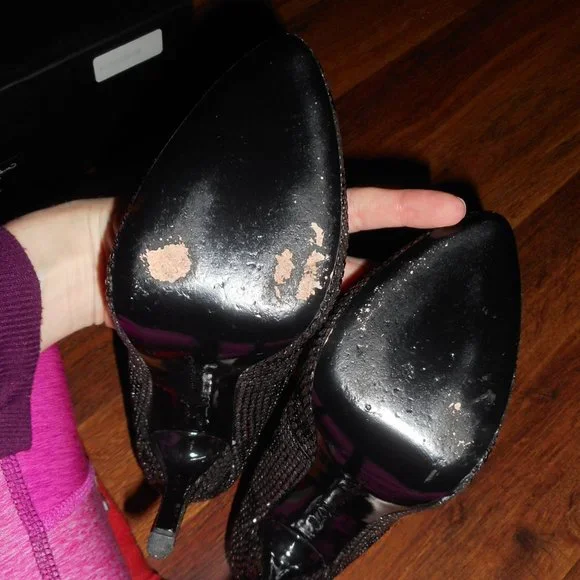 Report Signature Black leopard print jeweled pumps, 7.5 - Picture 7 of 7